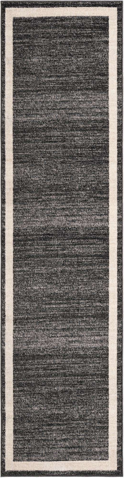 Black 2' 7 x 10' Del Mar Runner Area Rug 100% Polypropylene Easy Clean Stain Resistant Vivid Modern Carpet Mat for Home Decor Interior Designing for Sale at Rug Engine
