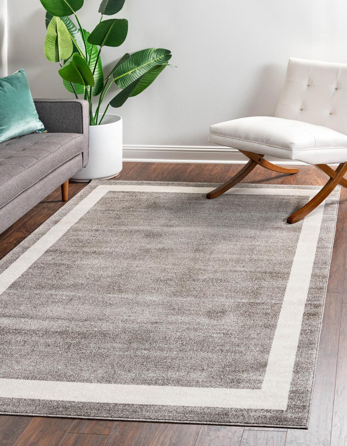 Gray 7' 1 x 10' Del Mar Rectangle Area Rug 100% Polypropylene Easy Clean Stain Resistant Vivid Modern Carpet Mat for Home Decor Interior Designing for Sale at Rug Engine