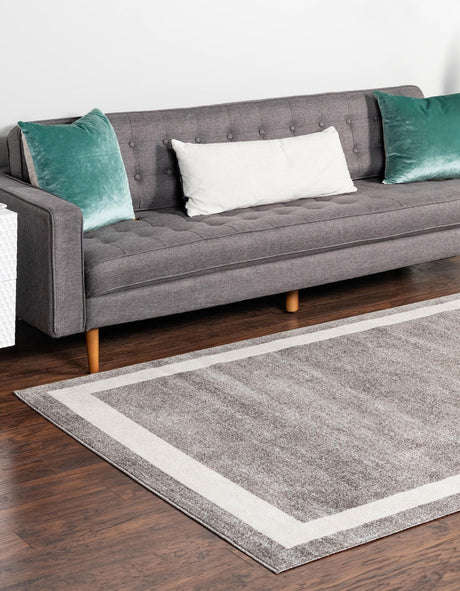 Gray 6' 1 x 9' Del Mar Rectangle Area Rug 100% Polypropylene Easy Clean Stain Resistant Vivid Modern Carpet Mat for Home Decor Interior Designing for Sale at Rug Engine
