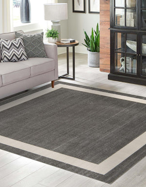 Gray 7' 10 x 7' 10 Del Mar Square Area Rug 100% Polypropylene Easy Clean Stain Resistant Vivid Modern Carpet Mat for Home Decor Interior Designing for Sale at Rug Engine