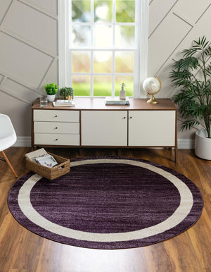 Violet 6' 1 x 6' 1 Del Mar Round Area Rug 100% Polypropylene Easy Clean Stain Resistant Vivid Modern Carpet Mat for Home Decor Interior Designing for Sale at Rug Engine