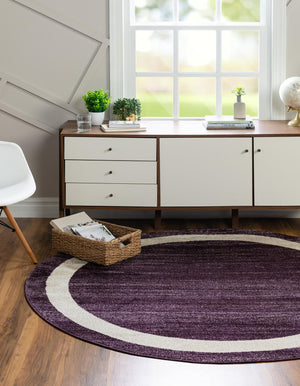 Violet 7' 10 x 7' 10 Del Mar Round Area Rug 100% Polypropylene Easy Clean Stain Resistant Vivid Modern Carpet Mat for Home Decor Interior Designing for Sale at Rug Engine