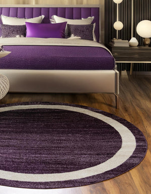 Violet 7' 10 x 7' 10 Del Mar Round Area Rug 100% Polypropylene Easy Clean Stain Resistant Vivid Modern Carpet Mat for Home Decor Interior Designing for Sale at Rug Engine