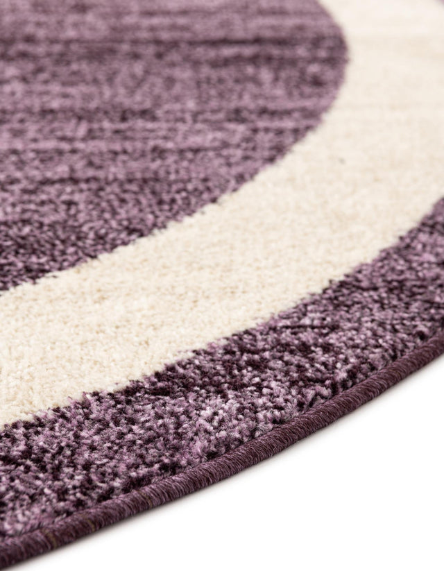 Violet 6' 1 x 6' 1 Del Mar Round Area Rug 100% Polypropylene Easy Clean Stain Resistant Vivid Modern Carpet Mat for Home Decor Interior Designing for Sale at Rug Engine