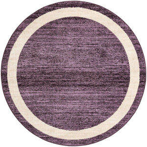 Violet 6' 1 x 6' 1 Del Mar Round Area Rug 100% Polypropylene Easy Clean Stain Resistant Vivid Modern Carpet Mat for Home Decor Interior Designing for Sale at Rug Engine