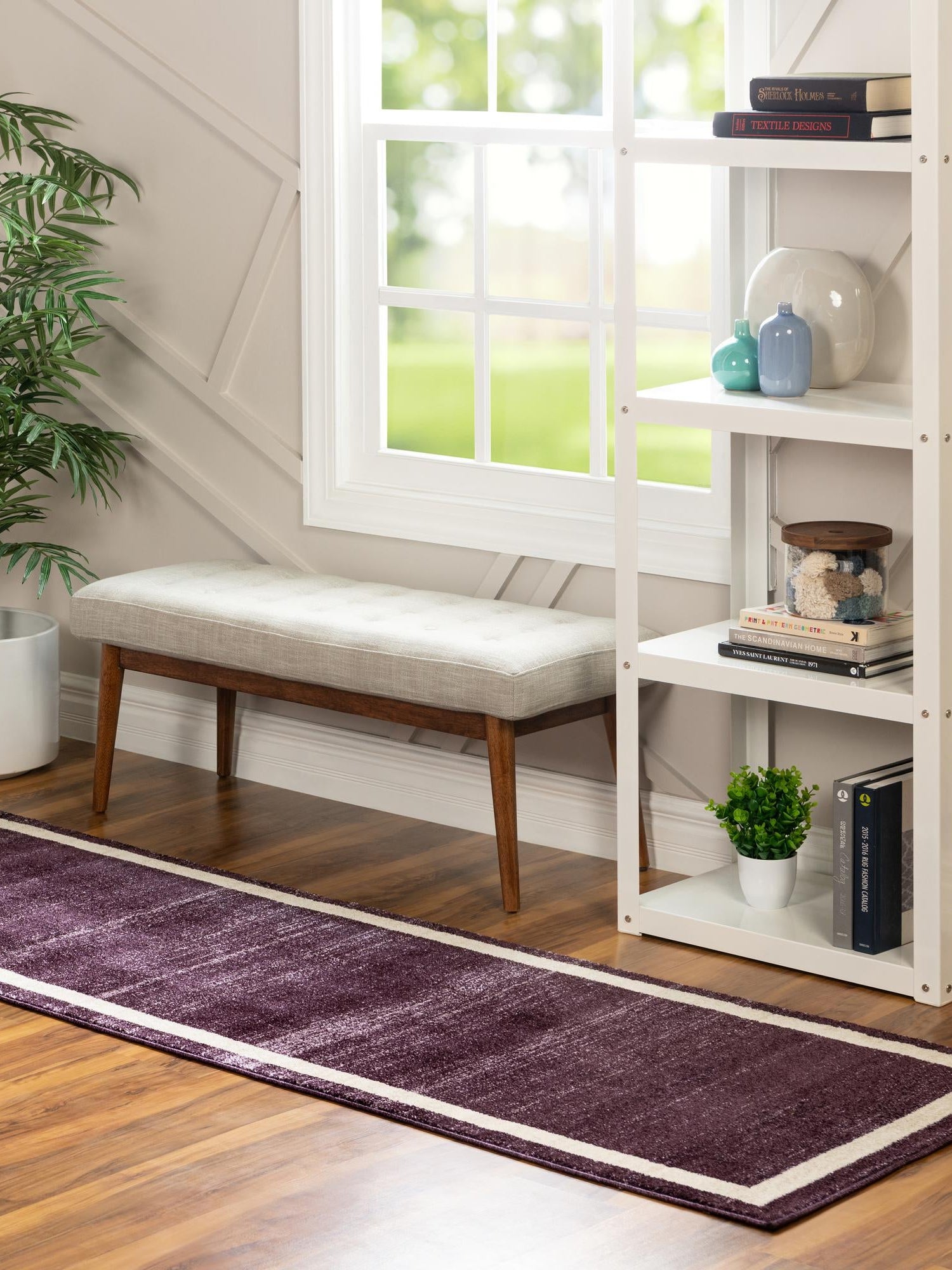 Violet 2' x 8' Del Mar Runner Area Rug 100% Polypropylene Easy Clean Stain Resistant Vivid Modern Carpet Mat for Home Decor Interior Designing for Sale at Rug Engine