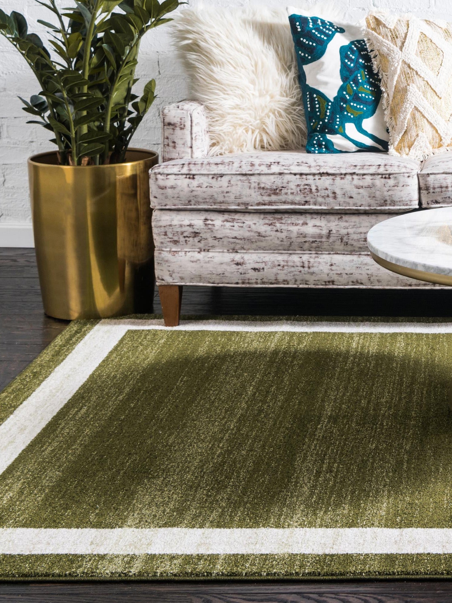 Green 3' 1 x 5' 3 Del Mar Rectangle Area Rug 100% Polypropylene Easy Clean Stain Resistant Vivid Modern Carpet Mat for Home Decor Interior Designing for Sale at Rug Engine
