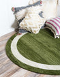 Green 4' 1 x 4' 1 Del Mar Round Area Rug 100% Polypropylene Easy Clean Stain Resistant Vivid Modern Carpet Mat for Home Decor Interior Designing for Sale at Rug Engine