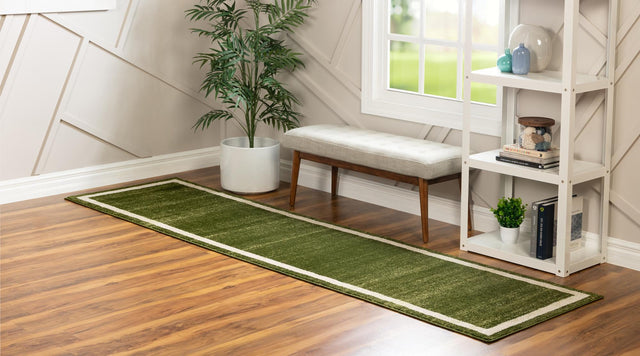 Green 2' x 8' Del Mar Runner Area Rug 100% Polypropylene Easy Clean Stain Resistant Vivid Modern Carpet Mat for Home Decor Interior Designing for Sale at Rug Engine