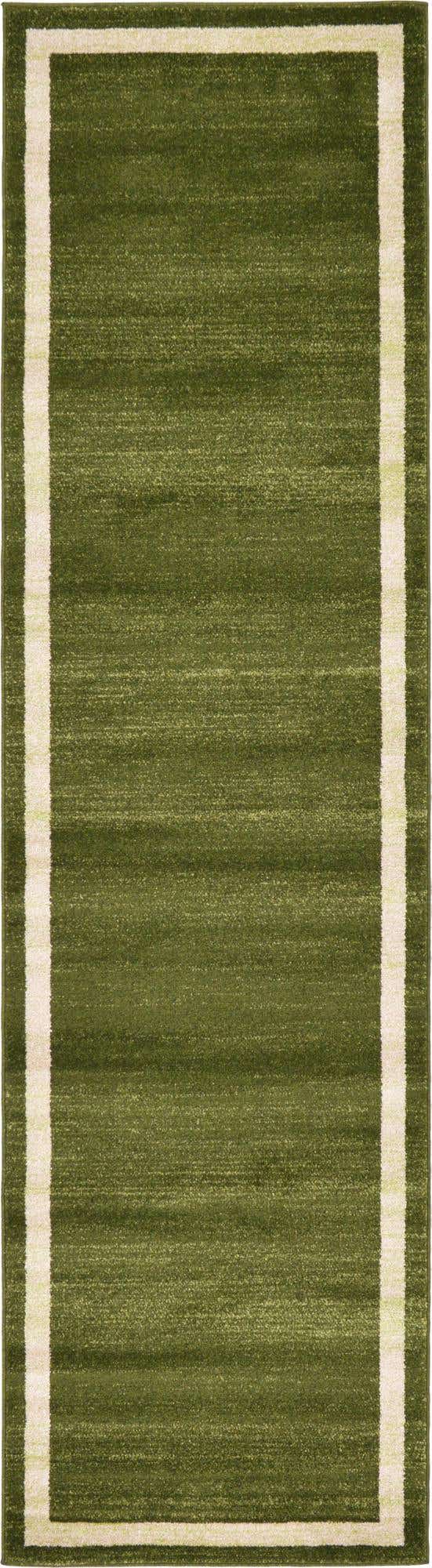 Green 2' 7 x 10' Del Mar Runner Area Rug 100% Polypropylene Easy Clean Stain Resistant Vivid Modern Carpet Mat for Home Decor Interior Designing for Sale at Rug Engine