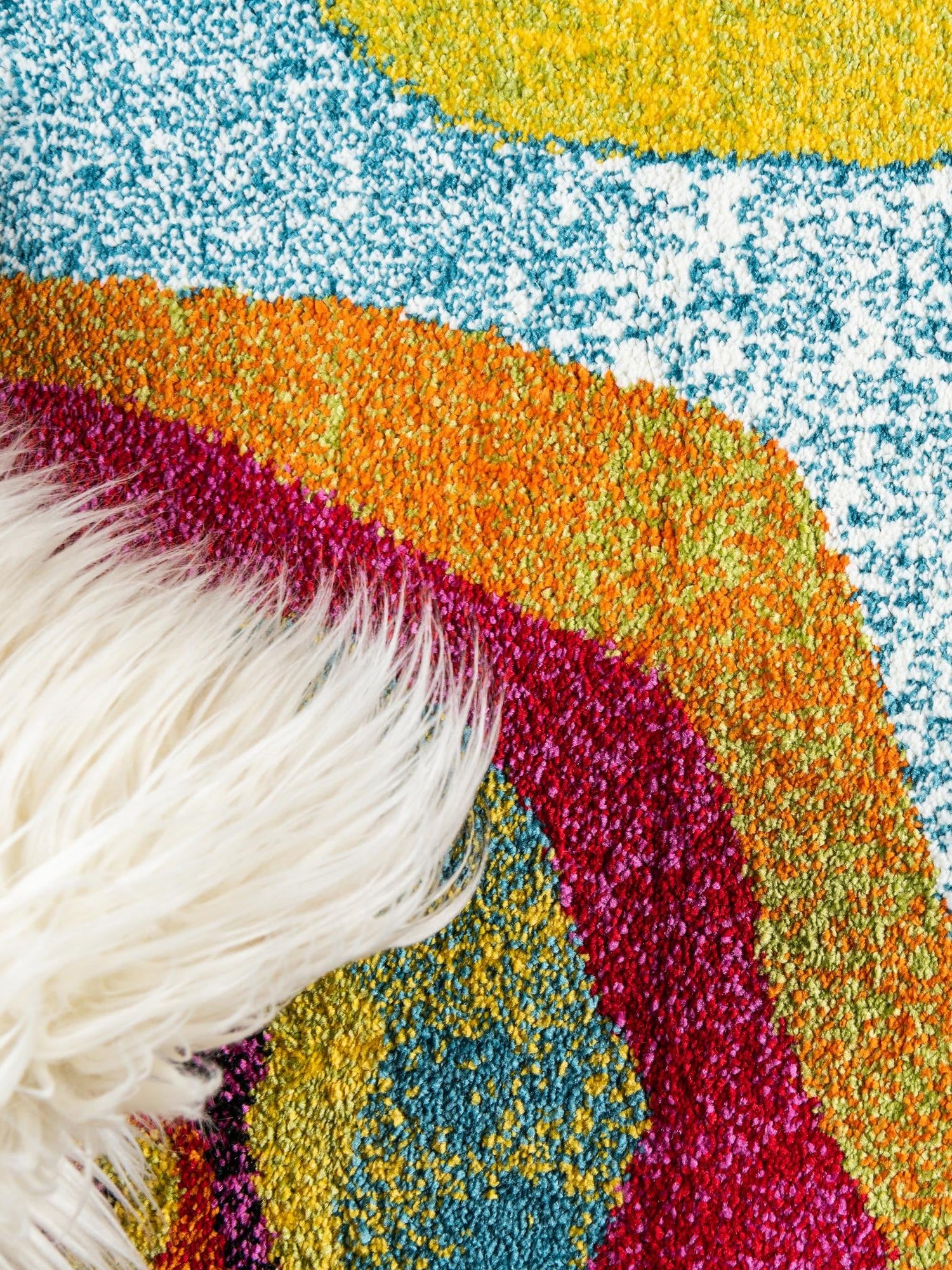 Blue 8' x 8' Lyon Round Area Rug Vivid Colorful Abstract Modern 100% Polypropylene Carpet for Living Room, Dining, Office for Sale at Rug Engine