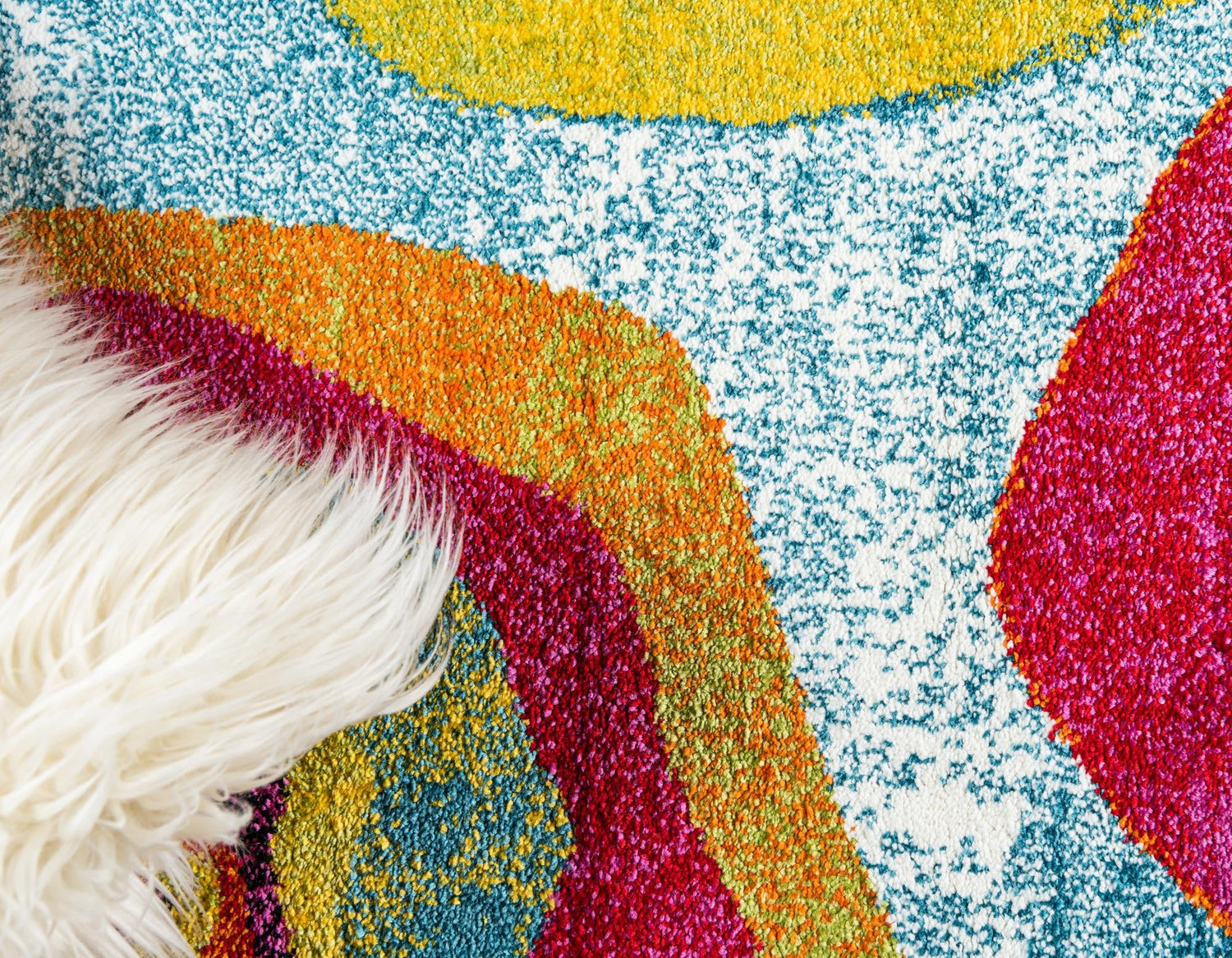 Blue 3' 3 x 5' 3 Lyon Rectangle Area Rug Vivid Colorful Abstract Modern 100% Polypropylene Carpet for Living Room, Dining, Office for Sale at Rug Engine