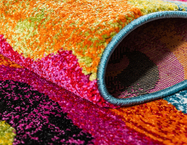 Blue 3' 3 x 5' 3 Lyon Rectangle Area Rug Vivid Colorful Abstract Modern 100% Polypropylene Carpet for Living Room, Dining, Office for Sale at Rug Engine