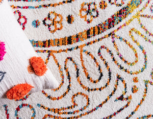 Ivory 3' 3 x 5' 3 Lyon Rectangle Area Rug Vivid Colorful Abstract Modern 100% Polypropylene Carpet for Living Room, Dining, Office for Sale at Rug Engine