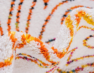 Ivory 6' 1 x 9' Lyon Rectangle Area Rug Vivid Colorful Abstract Modern 100% Polypropylene Carpet for Living Room, Dining, Office for Sale at Rug Engine