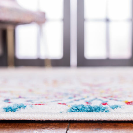 Ivory 2' x 6' 1 Lyon Runner Area Rug Vivid Colorful Abstract Modern 100% Polypropylene Carpet for Living Room, Dining, Office for Sale at Rug Engine