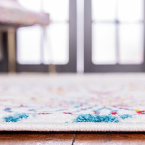 Ivory 2' 7 x 10' Lyon Runner Area Rug Vivid Colorful Abstract Modern 100% Polypropylene Carpet for Living Room, Dining, Office for Sale at Rug Engine