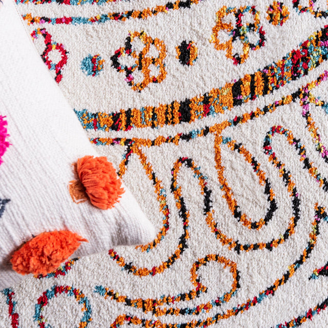 Ivory 2' 7 x 10' Lyon Runner Area Rug Vivid Colorful Abstract Modern 100% Polypropylene Carpet for Living Room, Dining, Office for Sale at Rug Engine