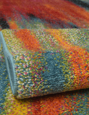 Multicolor 8' x 8' Lyon Round Area Rug Vivid Colorful Abstract Modern 100% Polypropylene Carpet for Living Room, Dining, Office for Sale at Rug Engine