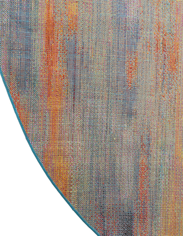 Multicolor 8' x 8' Lyon Round Area Rug Vivid Colorful Abstract Modern 100% Polypropylene Carpet for Living Room, Dining, Office for Sale at Rug Engine