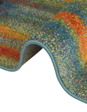 Multicolor 8' x 8' Lyon Round Area Rug Vivid Colorful Abstract Modern 100% Polypropylene Carpet for Living Room, Dining, Office for Sale at Rug Engine