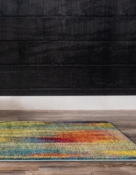 Multicolor 2' x 6' 1 Lyon Runner Area Rug Vivid Colorful Abstract Modern 100% Polypropylene Carpet for Living Room, Dining, Office for Sale at Rug Engine