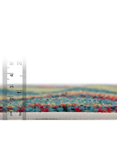 Multicolor 2' x 6' 1 Lyon Runner Area Rug Vivid Colorful Abstract Modern 100% Polypropylene Carpet for Living Room, Dining, Office for Sale at Rug Engine