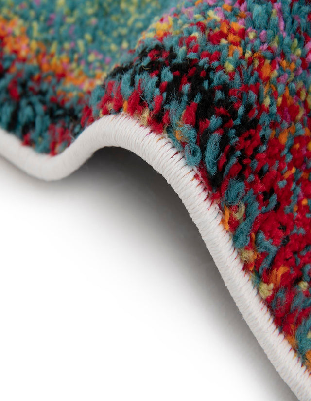 Multicolor 2' x 6' 1 Lyon Runner Area Rug Vivid Colorful Abstract Modern 100% Polypropylene Carpet for Living Room, Dining, Office for Sale at Rug Engine