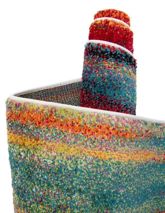 Multicolor 2' x 6' 1 Lyon Runner Area Rug Vivid Colorful Abstract Modern 100% Polypropylene Carpet for Living Room, Dining, Office for Sale at Rug Engine