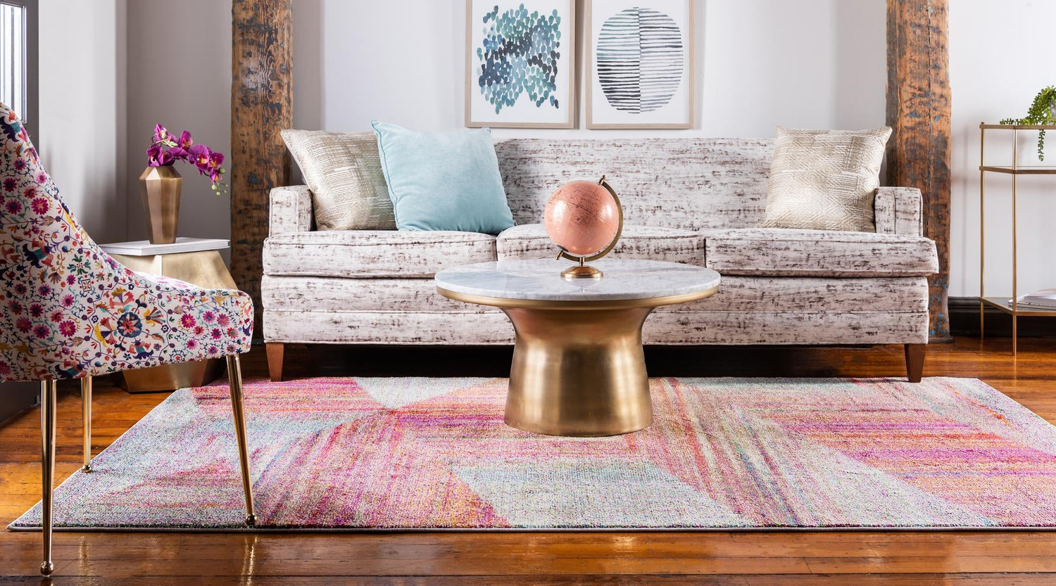 Multicolor 9' x 12' 2 Lyon Rectangle Area Rug Vivid Colorful Abstract Modern 100% Polypropylene Carpet for Living Room, Dining, Office for Sale at Rug Engine