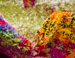 Multicolor 8' x 8' Lyon Round Area Rug Vivid Colorful Abstract Modern 100% Polypropylene Carpet for Living Room, Dining, Office for Sale at Rug Engine