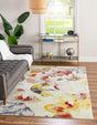 Ivory 5' 1 x 8' Lyon Rectangle Area Rug Vivid Colorful Abstract Modern 100% Polypropylene Carpet for Living Room, Dining, Office for Sale at Rug Engine