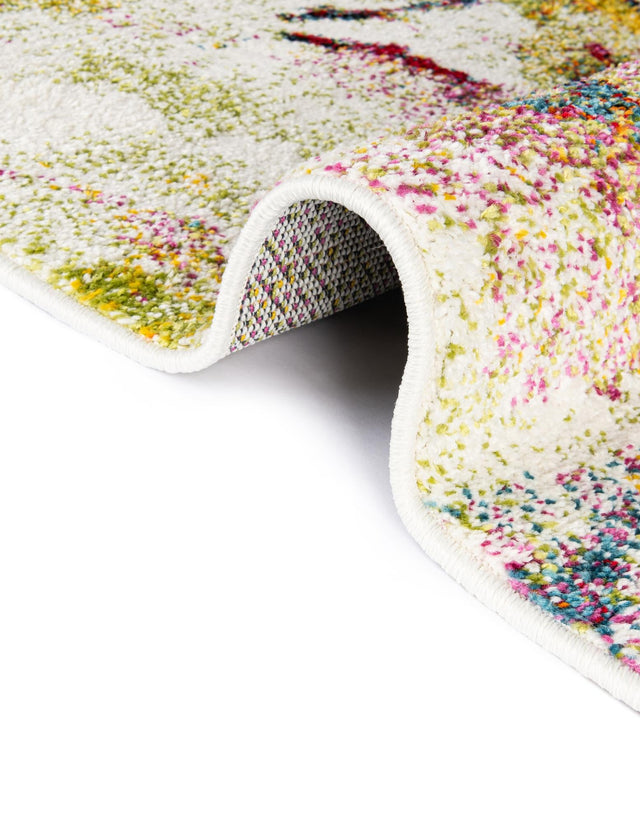 Ivory 10' x 13' Lyon Rectangle Area Rug Vivid Colorful Abstract Modern 100% Polypropylene Carpet for Living Room, Dining, Office for Sale at Rug Engine