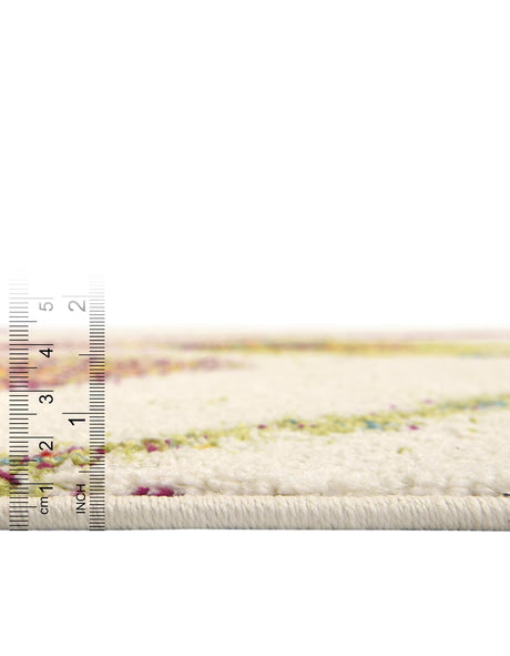 Ivory 2' 7 x 12' Lyon Runner Area Rug Vivid Colorful Abstract Modern 100% Polypropylene Carpet for Living Room, Dining, Office for Sale at Rug Engine