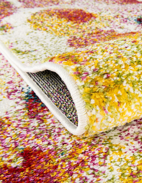 Ivory 2' x 8' Lyon Runner Area Rug Vivid Colorful Abstract Modern 100% Polypropylene Carpet for Living Room, Dining, Office for Sale at Rug Engine