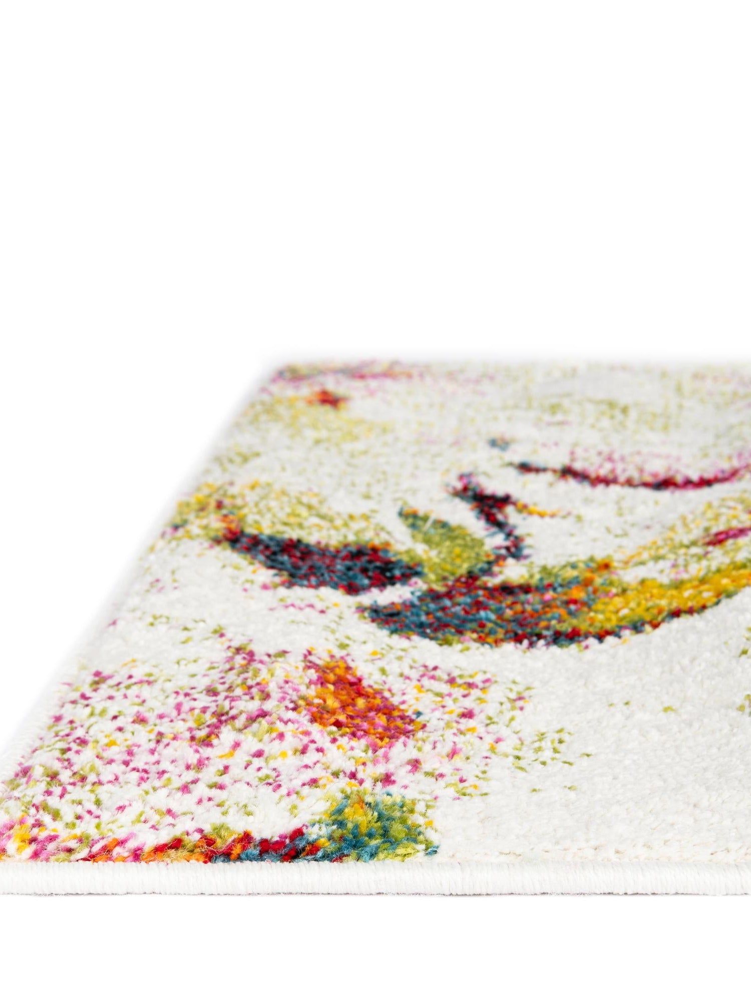 Ivory 2' x 6' 1 Lyon Runner Area Rug Vivid Colorful Abstract Modern 100% Polypropylene Carpet for Living Room, Dining, Office for Sale at Rug Engine