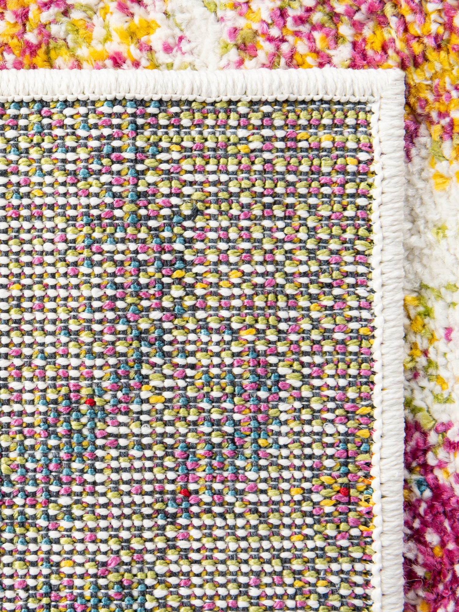 Ivory 2' 7 x 12' Lyon Runner Area Rug Vivid Colorful Abstract Modern 100% Polypropylene Carpet for Living Room, Dining, Office for Sale at Rug Engine