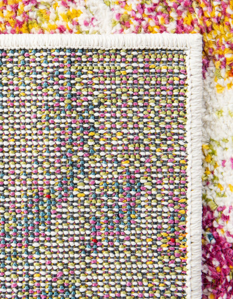 Ivory 2' 7 x 12' Lyon Runner Area Rug Vivid Colorful Abstract Modern 100% Polypropylene Carpet for Living Room, Dining, Office for Sale at Rug Engine