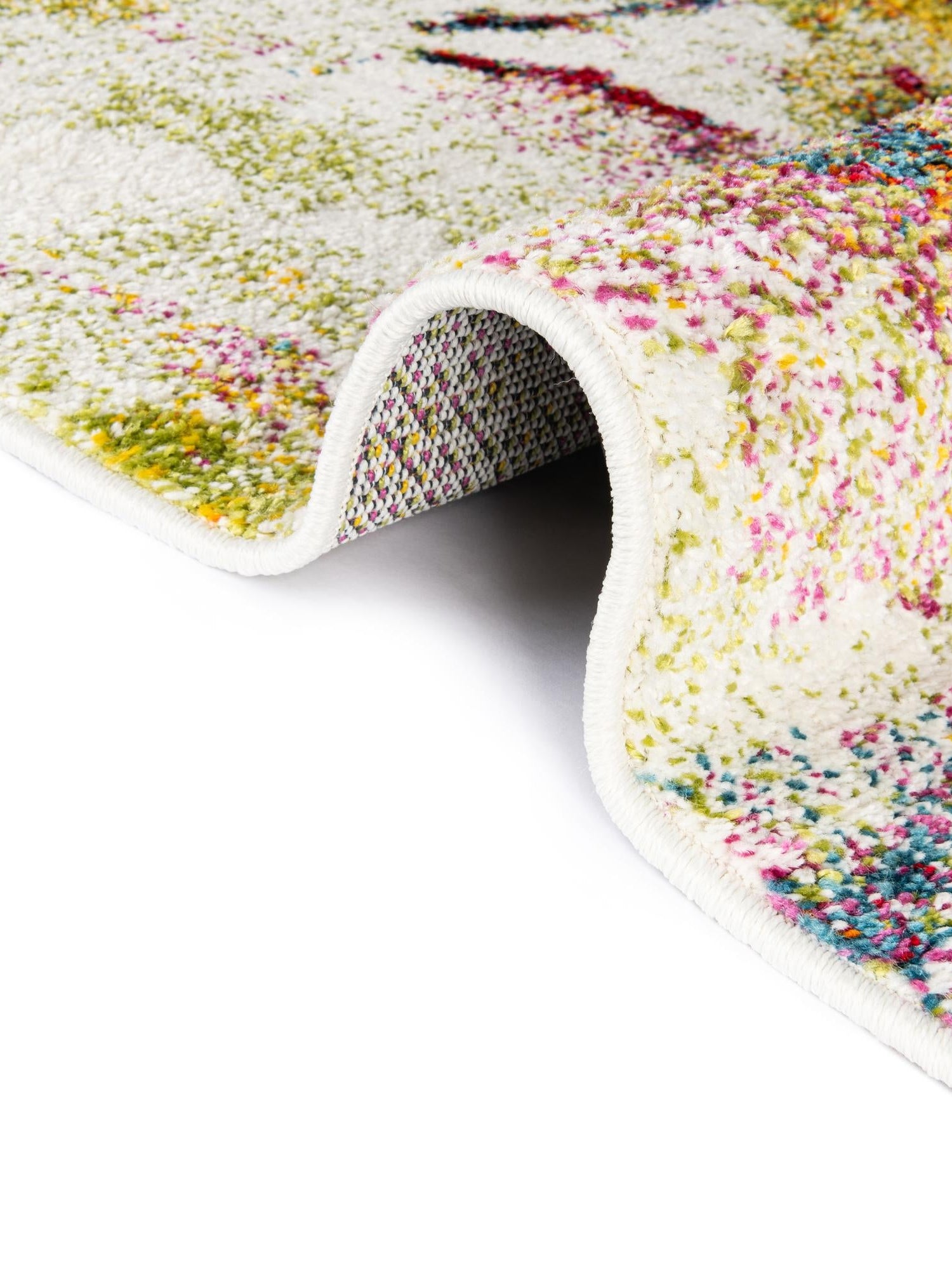 Ivory 2' 7 x 12' Lyon Runner Area Rug Vivid Colorful Abstract Modern 100% Polypropylene Carpet for Living Room, Dining, Office for Sale at Rug Engine