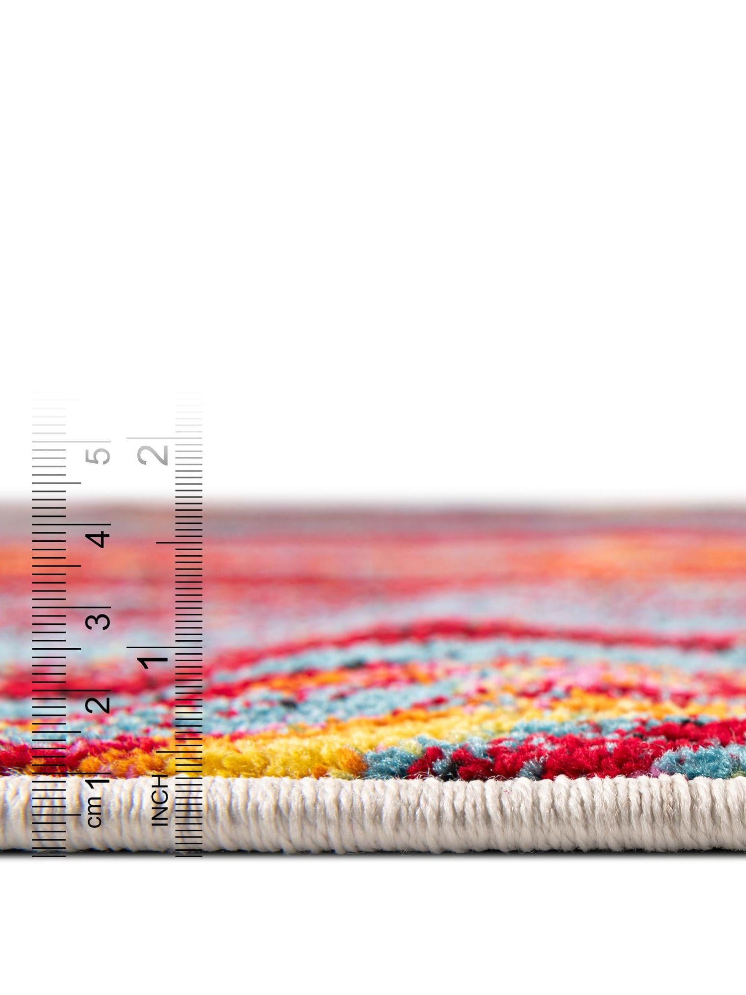 Multicolor 6' 1 x 6' 1 Lyon Round Area Rug Vivid Colorful Abstract Modern 100% Polypropylene Carpet for Living Room, Dining, Office for Sale at Rug Engine