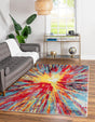 Multicolor 8' x 10' Lyon Rectangle Area Rug Vivid Colorful Abstract Modern 100% Polypropylene Carpet for Living Room, Dining, Office for Sale at Rug Engine