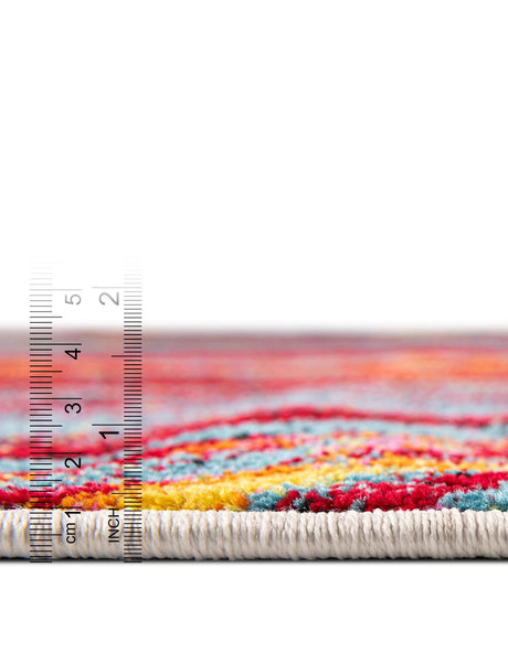 Multicolor 5' 1 x 8' Lyon Rectangle Area Rug Vivid Colorful Abstract Modern 100% Polypropylene Carpet for Living Room, Dining, Office for Sale at Rug Engine