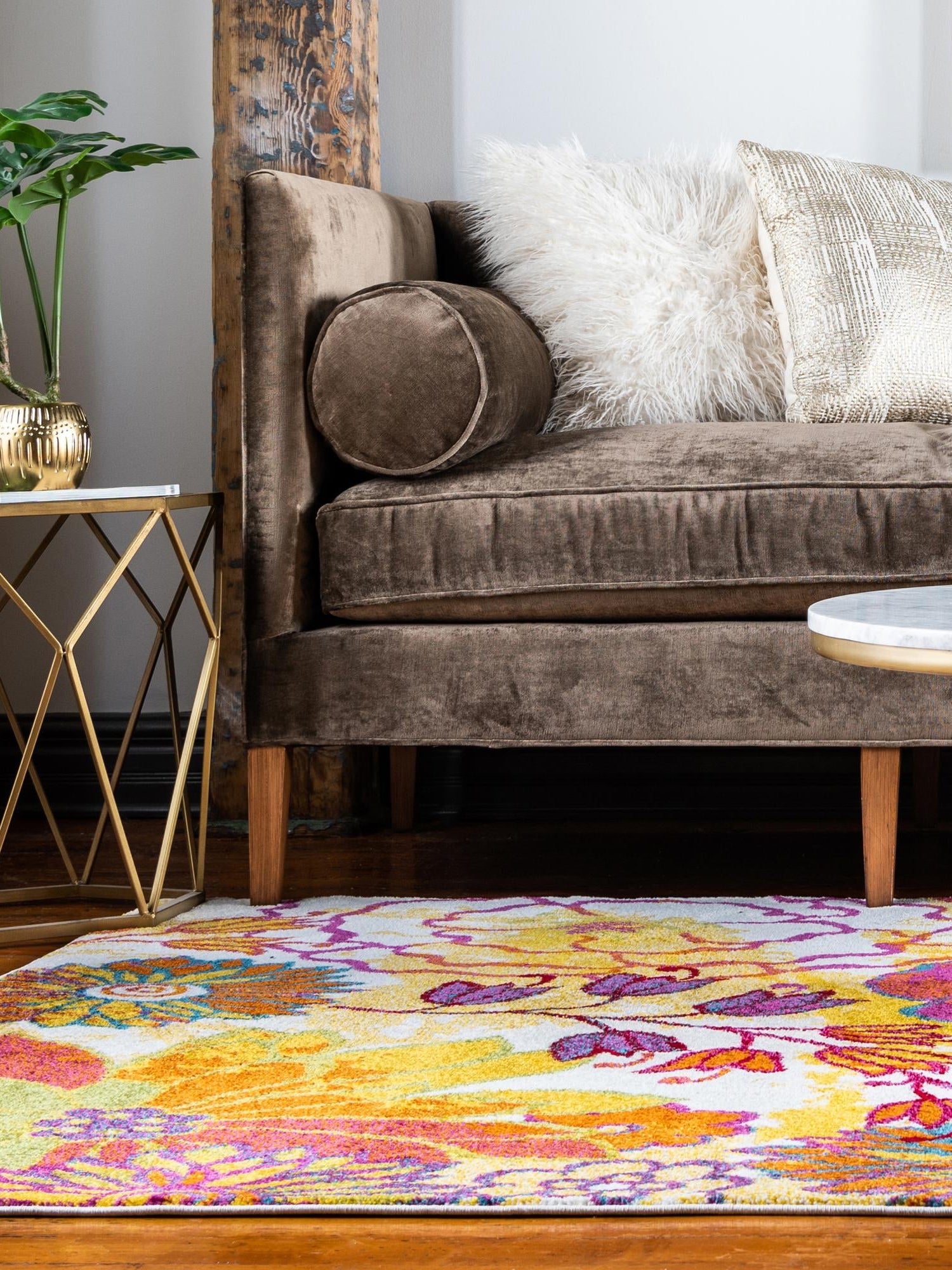 Ivory 10' x 13' Lyon Rectangle Area Rug Vivid Colorful Abstract Modern 100% Polypropylene Carpet for Living Room, Dining, Office for Sale at Rug Engine
