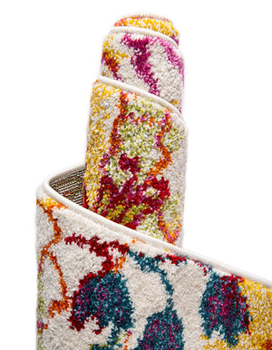 Ivory 8' x 10' Lyon Rectangle Area Rug Vivid Colorful Abstract Modern 100% Polypropylene Carpet for Living Room, Dining, Office for Sale at Rug Engine