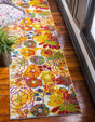 Ivory 2' x 8' Lyon Runner Area Rug Vivid Colorful Abstract Modern 100% Polypropylene Carpet for Living Room, Dining, Office for Sale at Rug Engine