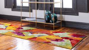 Multicolor 2' 7 x 10' Lyon Runner Area Rug Vivid Colorful Abstract Modern 100% Polypropylene Carpet for Living Room, Dining, Office for Sale at Rug Engine