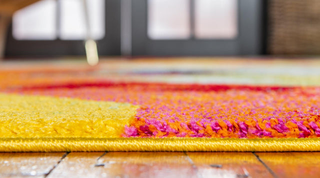 Multicolor 2' x 6' 1 Lyon Runner Area Rug Vivid Colorful Abstract Modern 100% Polypropylene Carpet for Living Room, Dining, Office for Sale at Rug Engine