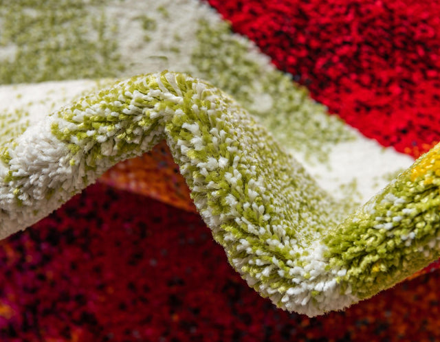 Multicolor 2' 7 x 10' Lyon Runner Area Rug Vivid Colorful Abstract Modern 100% Polypropylene Carpet for Living Room, Dining, Office for Sale at Rug Engine