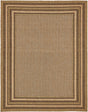 Light Brown 9' x 12' Outdoor Border Rectangle Rug