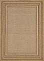 Light Brown 8' x 11' 4 Outdoor Border Rectangle Rug